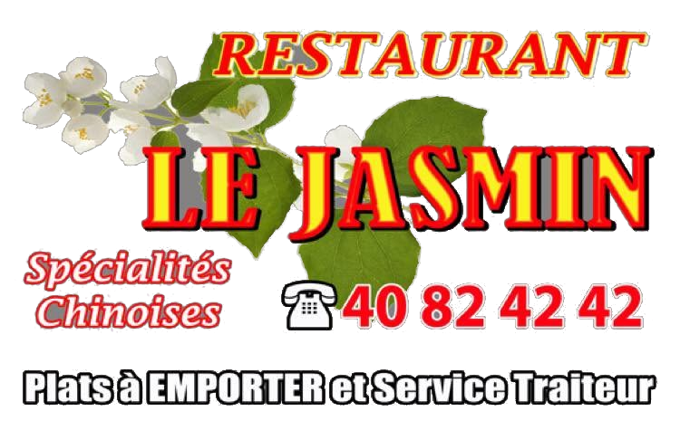 Enseigne du Restaurant Le Jasmin : spécialités chinoises, plats à emporter et service traiteur